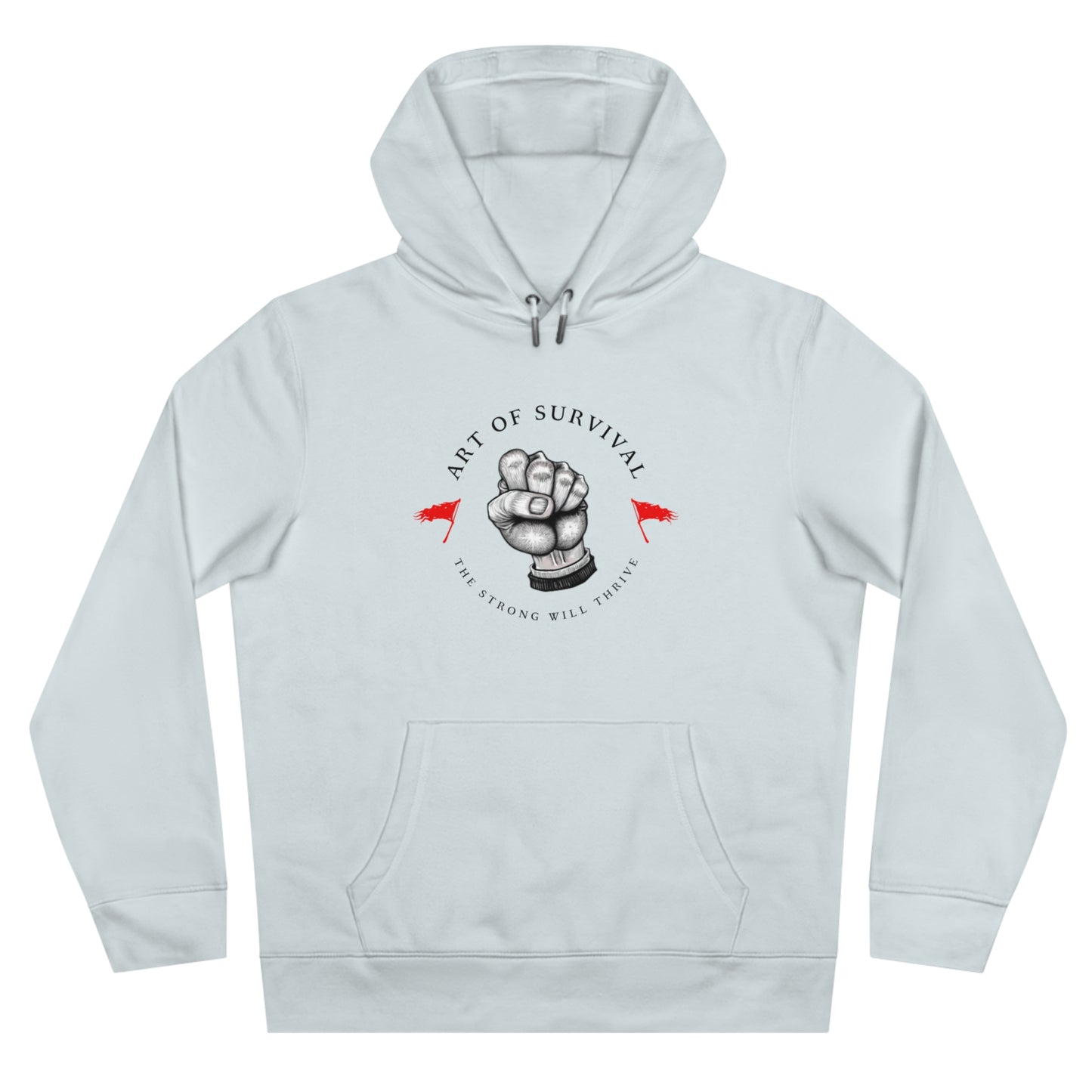 Martial Arts Hoodie - The Art of Survival - Fist Logo - 'The Strong Will Thrive' Subtitle