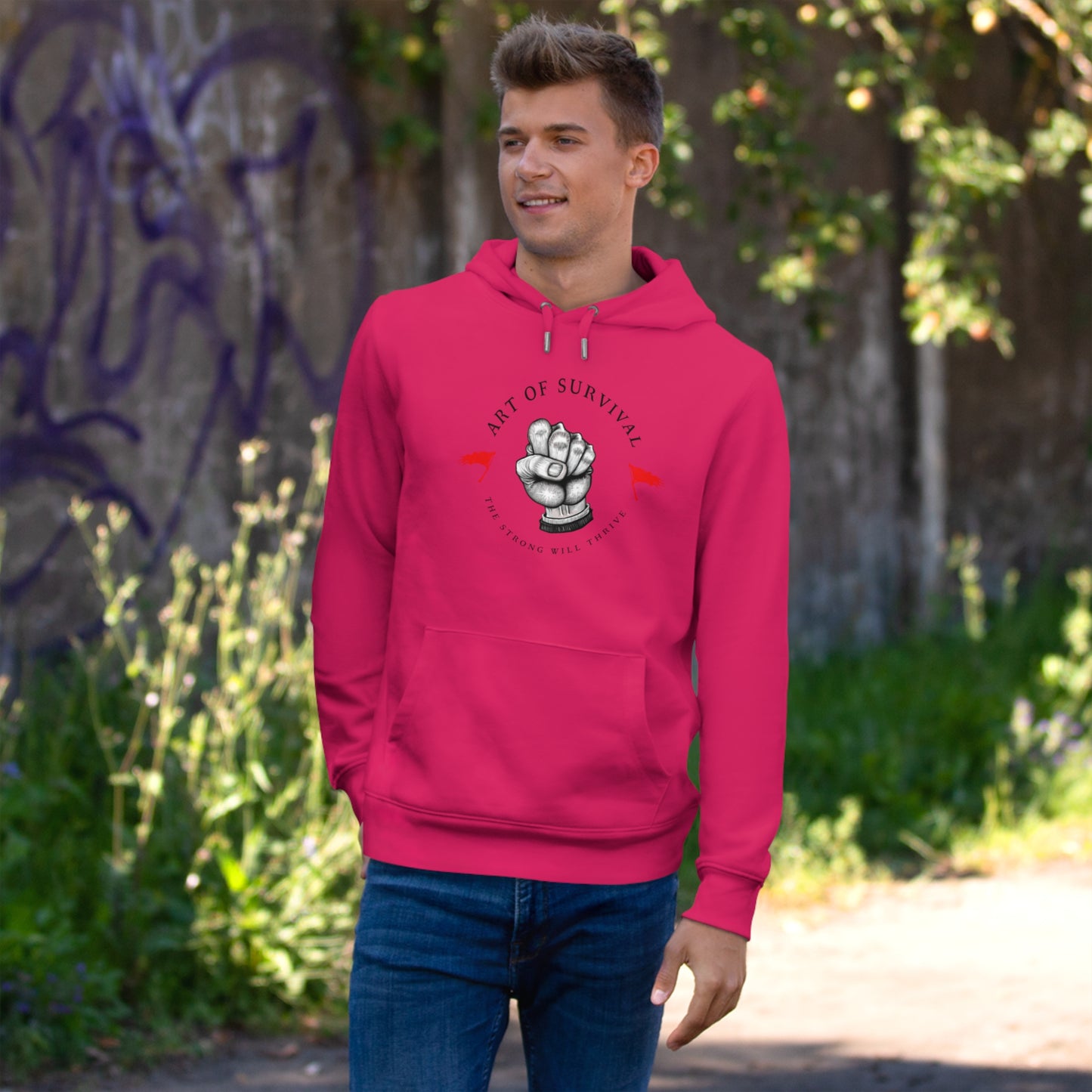 Martial Arts Hoodie - The Art of Survival - Fist Logo - 'The Strong Will Thrive' Subtitle