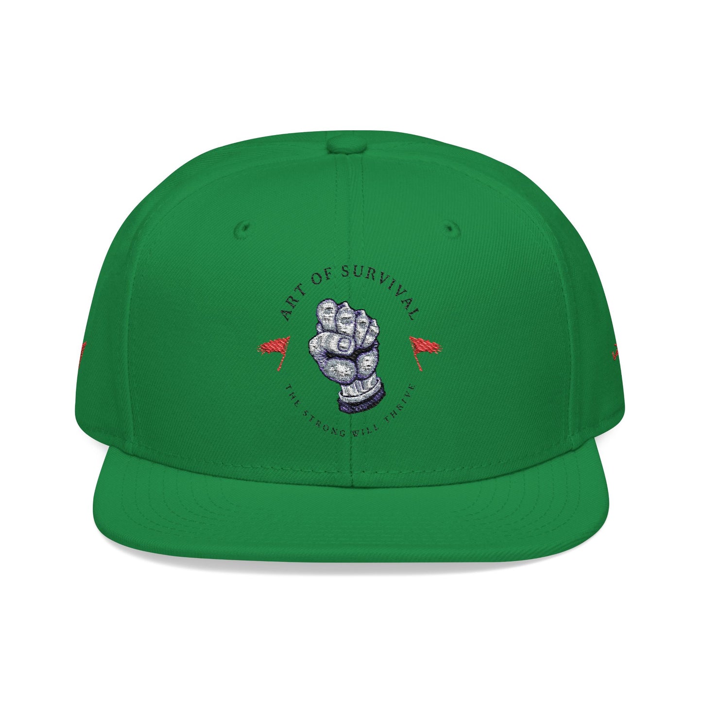 Snapback Cap - The Art of Survival Fist Logo Embroidery Hat - Martial Arts Fitness Longevity Apparel