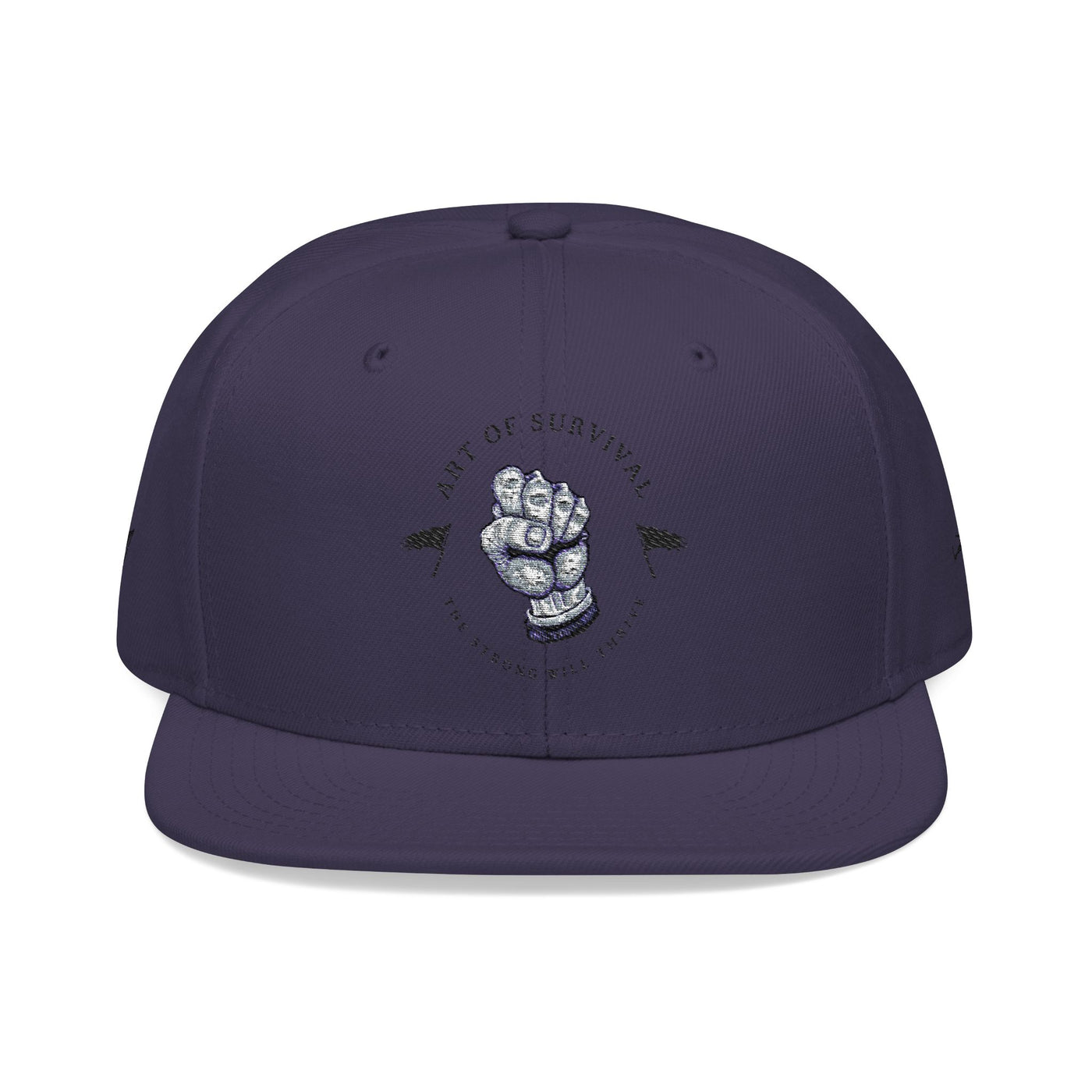 Snapback Cap - The Art of Survival Fist Logo Embroidery Hat - Martial Arts Fitness Longevity Apparel