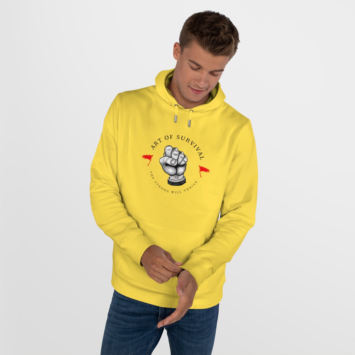 Martial Arts Hoodie - The Art of Survival - Fist Logo - 'The Strong Will Thrive' Subtitle