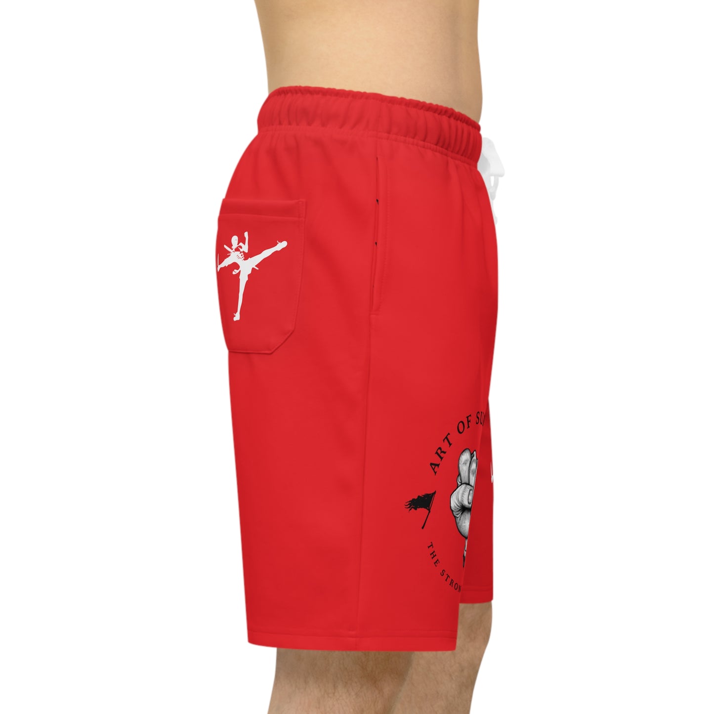 Men's Art of Survival Athletic Long Shorts - Fist Design - Fitness Brand