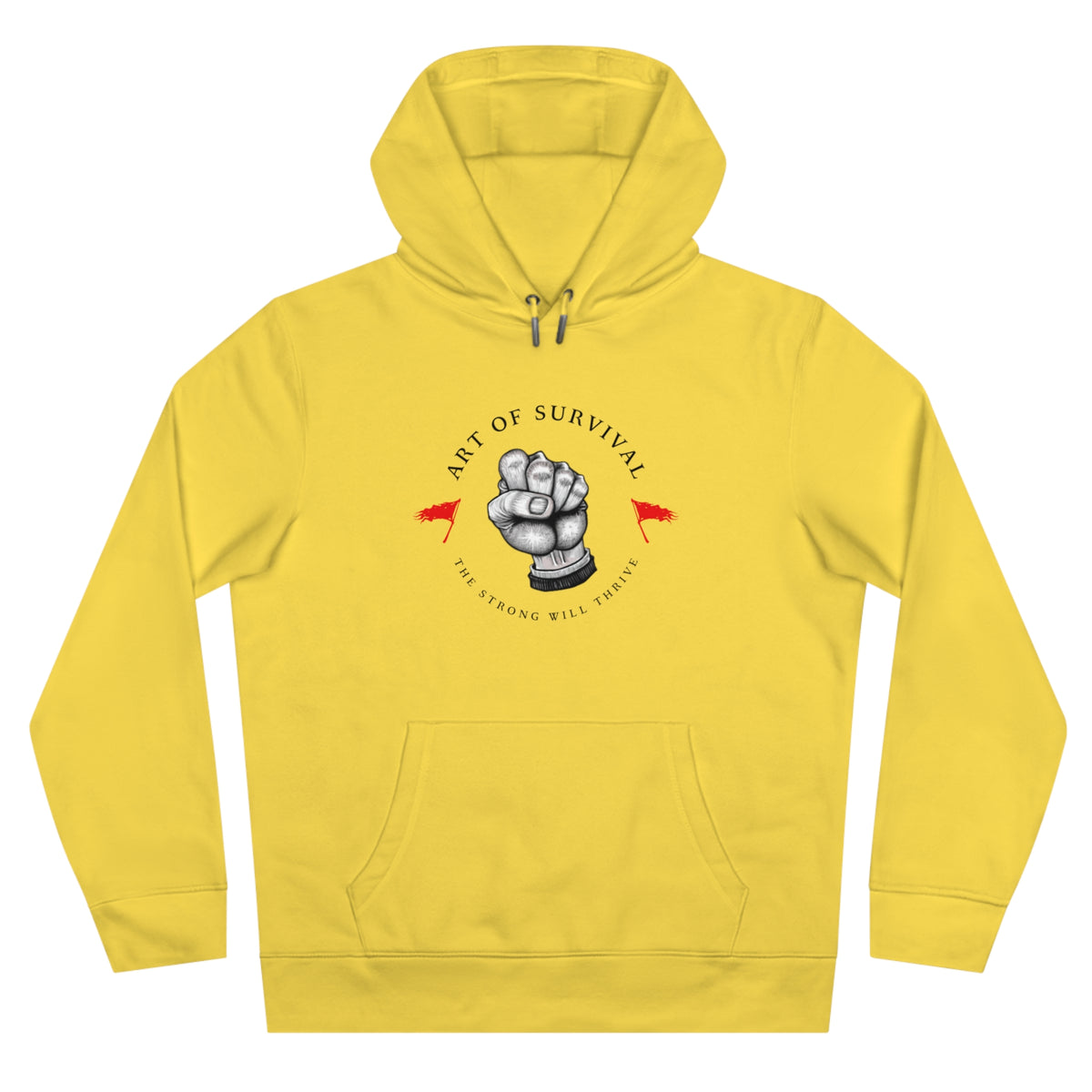 Martial Arts Hoodie - The Art of Survival - Fist Logo - 'The Strong Will Thrive' Subtitle