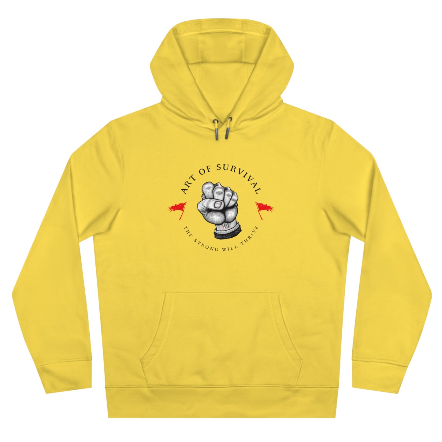 Martial Arts Hoodie - The Art of Survival - Fist Logo - 'The Strong Will Thrive' Subtitle