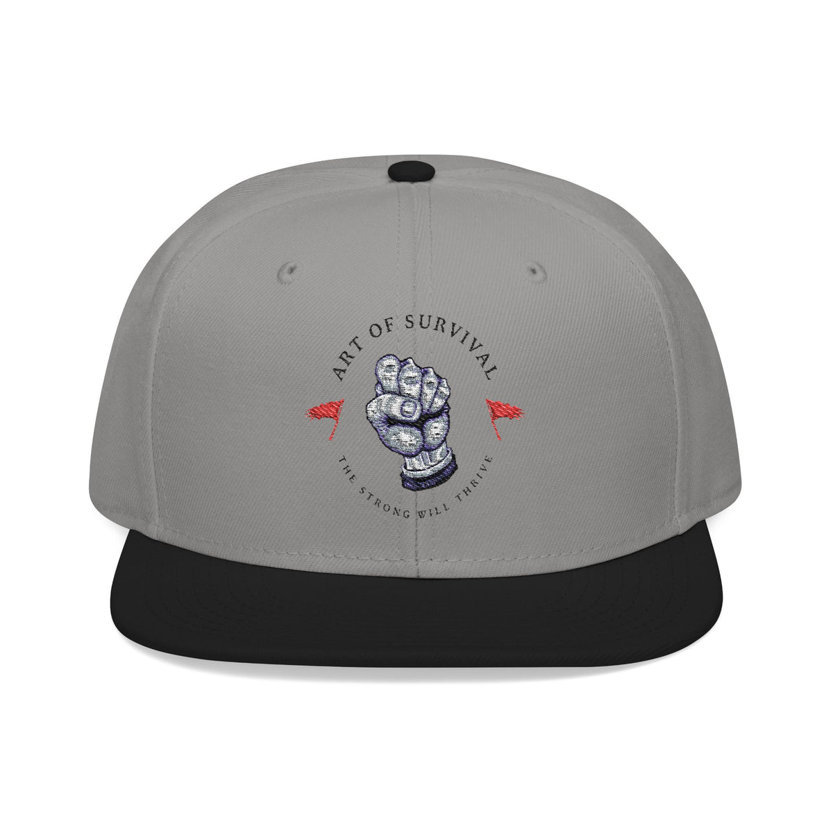 Snapback Cap - The Art of Survival Fist Logo Embroidery Hat - Martial Arts Fitness Longevity Apparel