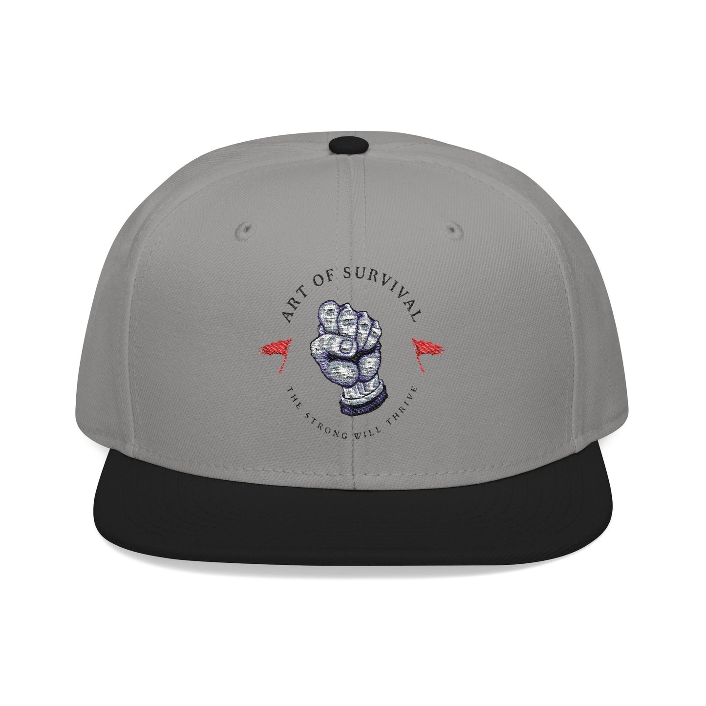 Snapback Cap - The Art of Survival Fist Logo Embroidery Hat - Martial Arts Fitness Longevity Apparel
