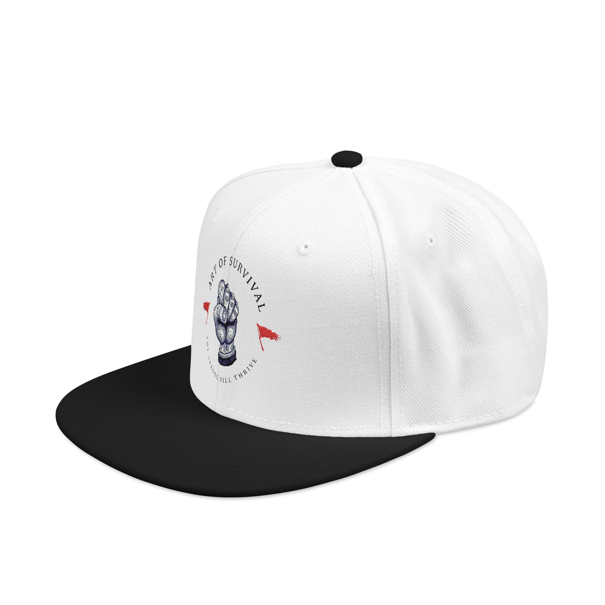 Snapback Cap - The Art of Survival Fist Logo Embroidery Hat - Martial Arts Fitness Longevity Apparel