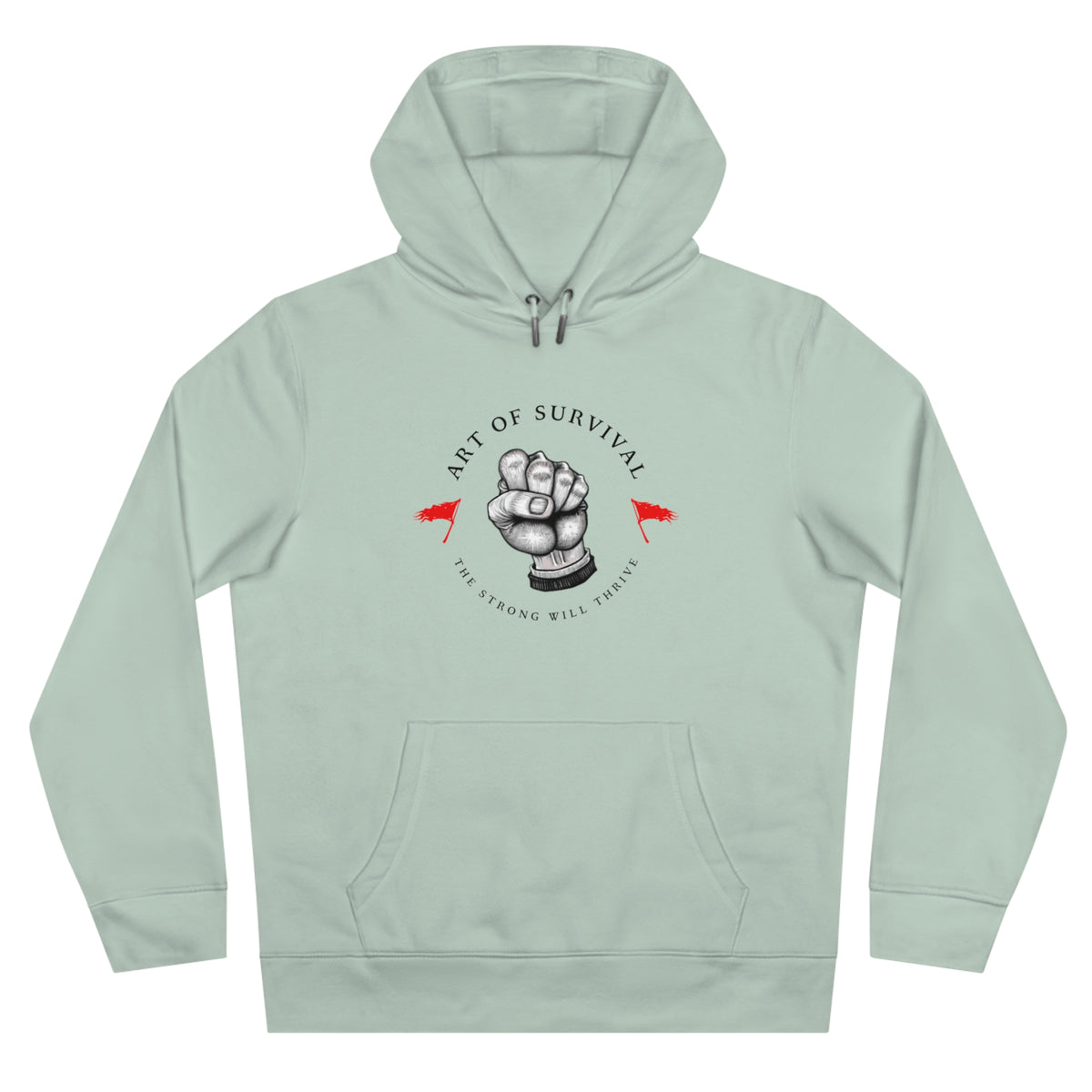 Martial Arts Hoodie - The Art of Survival - Fist Logo - 'The Strong Will Thrive' Subtitle