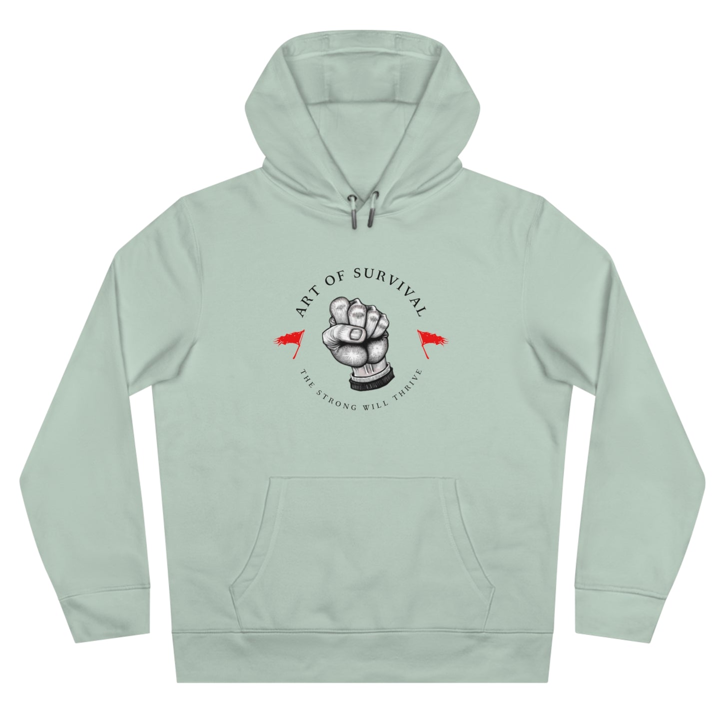 Martial Arts Hoodie - The Art of Survival - Fist Logo - 'The Strong Will Thrive' Subtitle