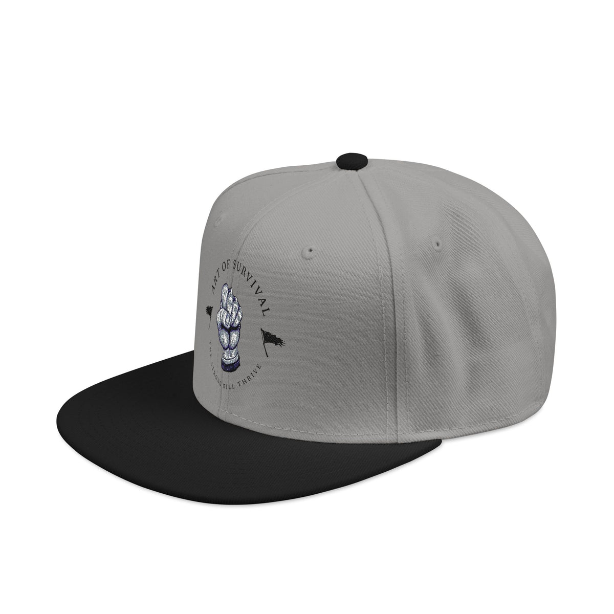 Snapback Cap - The Art of Survival - Fist Logo Embroidery Hat -Fitness Apparel