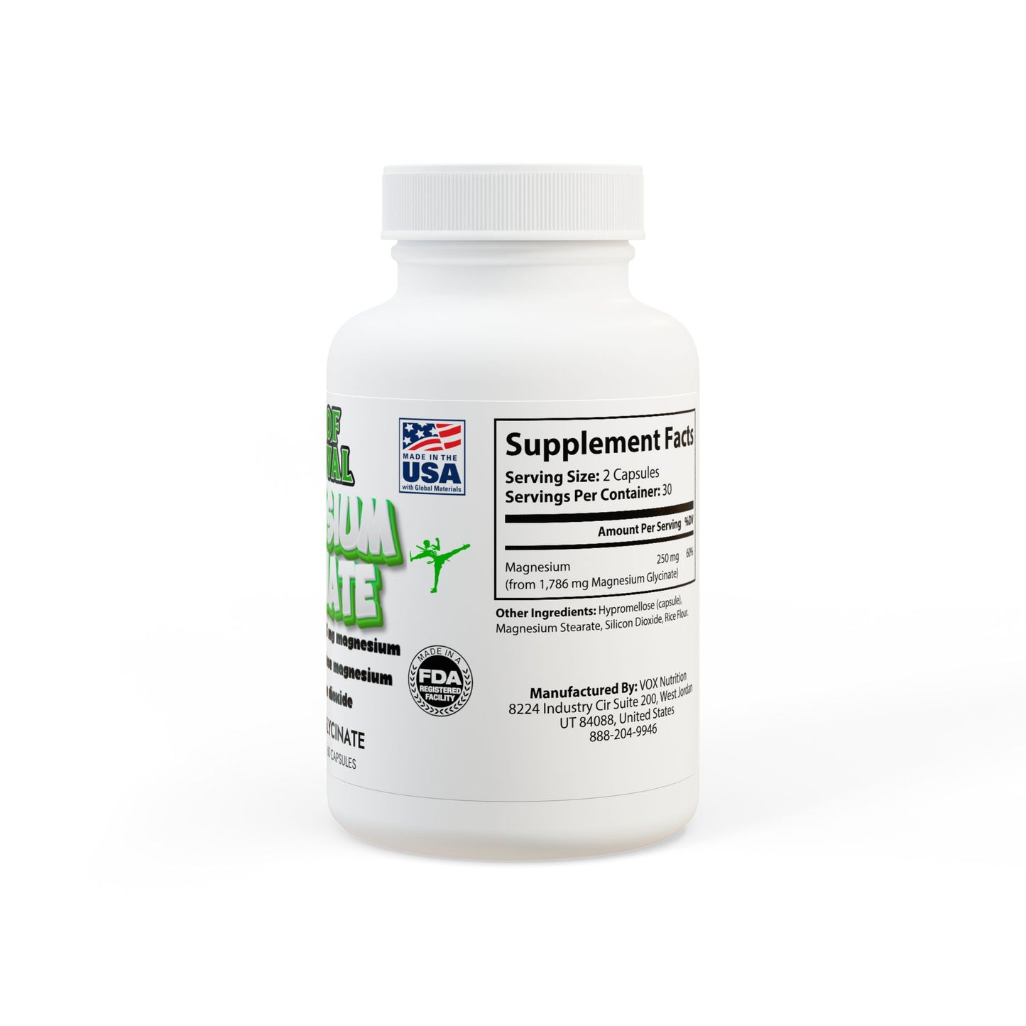 Magnesium Glycinate Supplement (60 Capsules)
