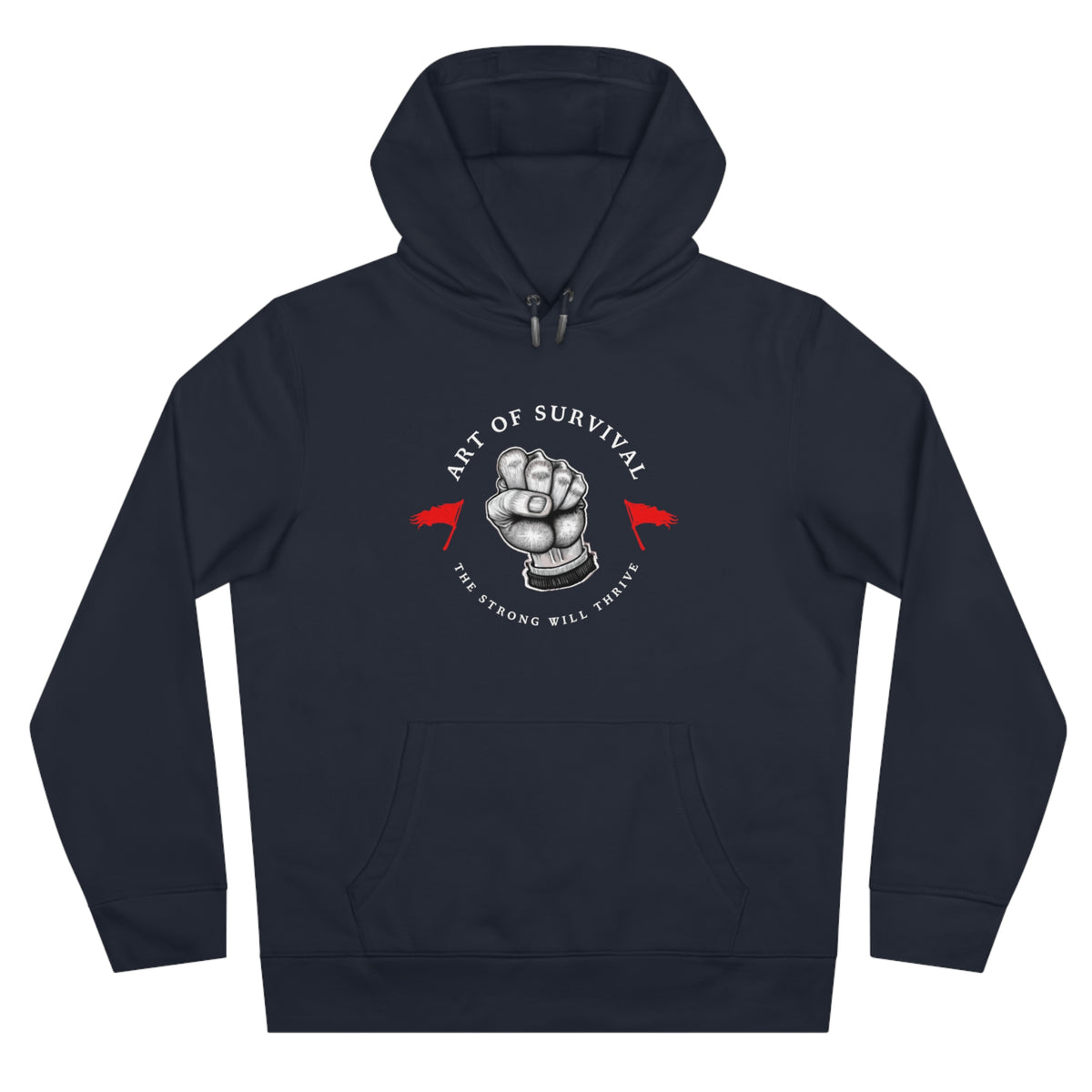 Martial Arts Hoodie - The Art of Survival - Fist Logo - 'The Strong Will Thrive' Subtitle