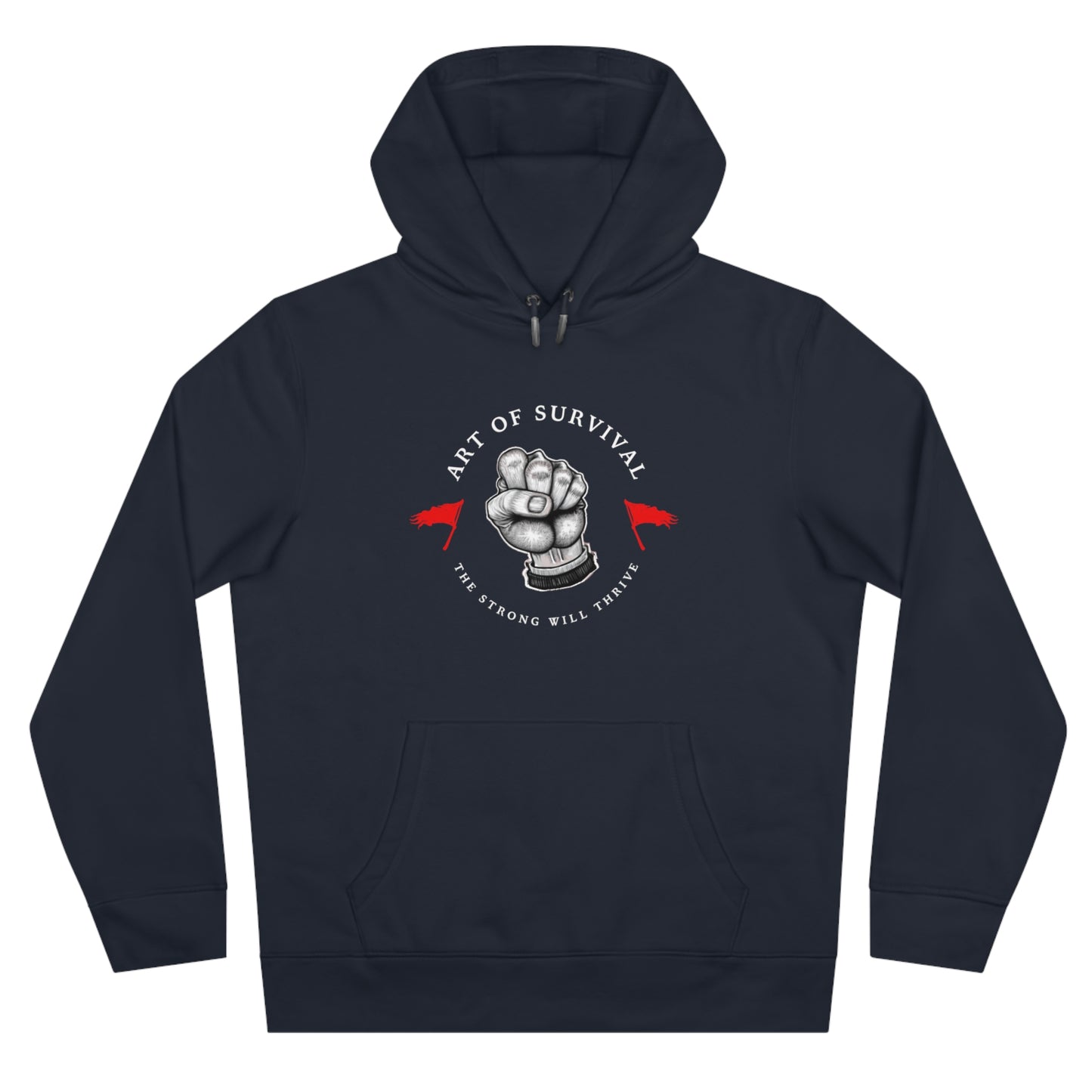 Martial Arts Hoodie - The Art of Survival - Fist Logo - 'The Strong Will Thrive' Subtitle
