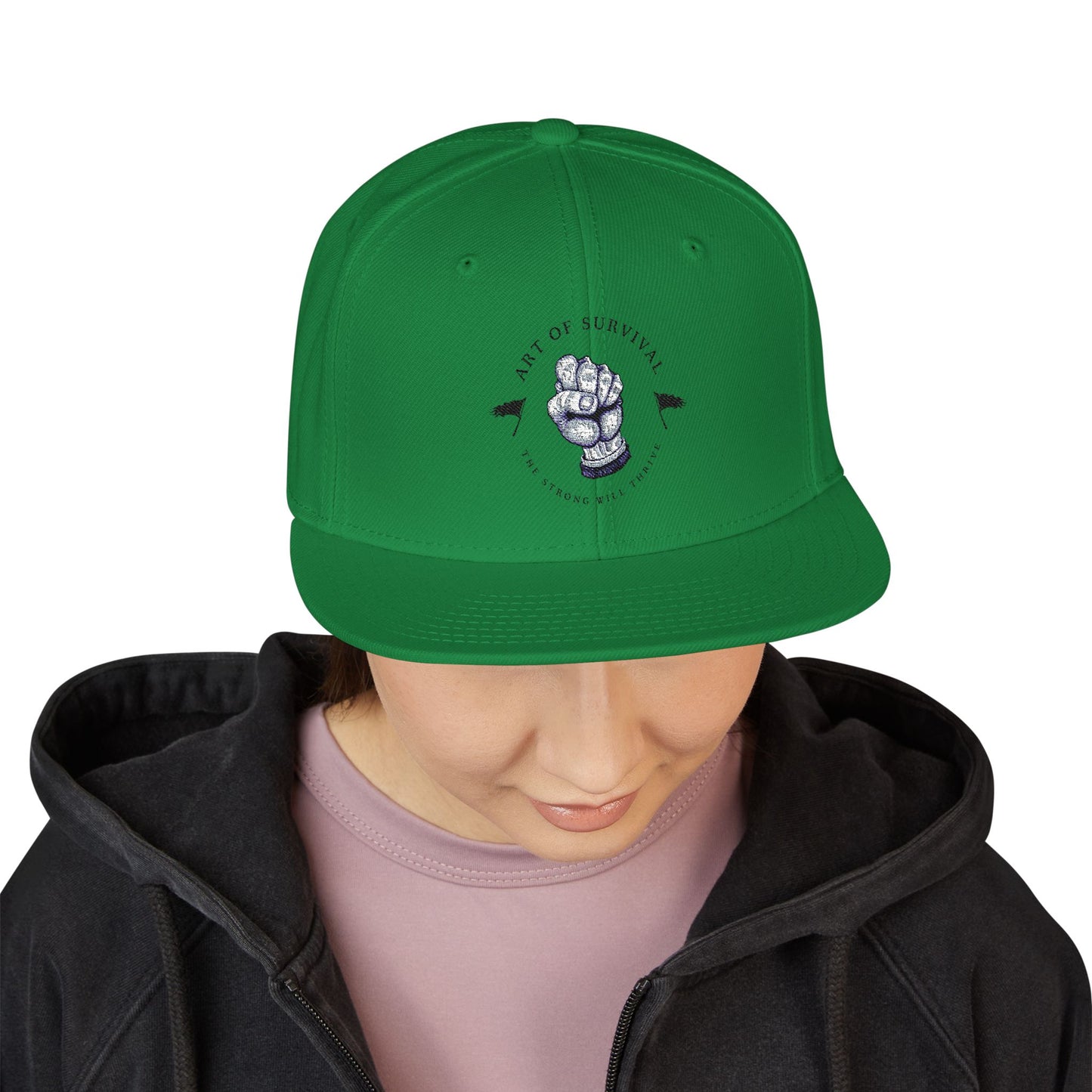 Snapback Cap - The Art of Survival - Fist Logo Embroidery Hat -Fitness Apparel