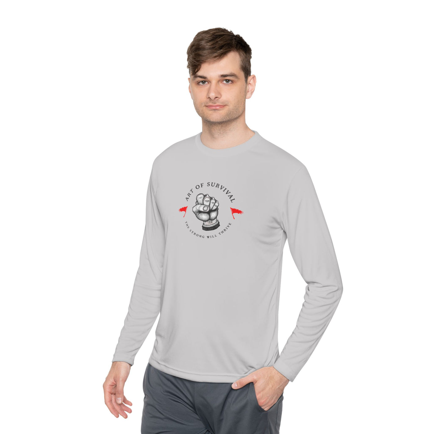 Long Sleeve Tee - "The Art of Survival" Fitness - Martial Arts - Activewear - Fist Design