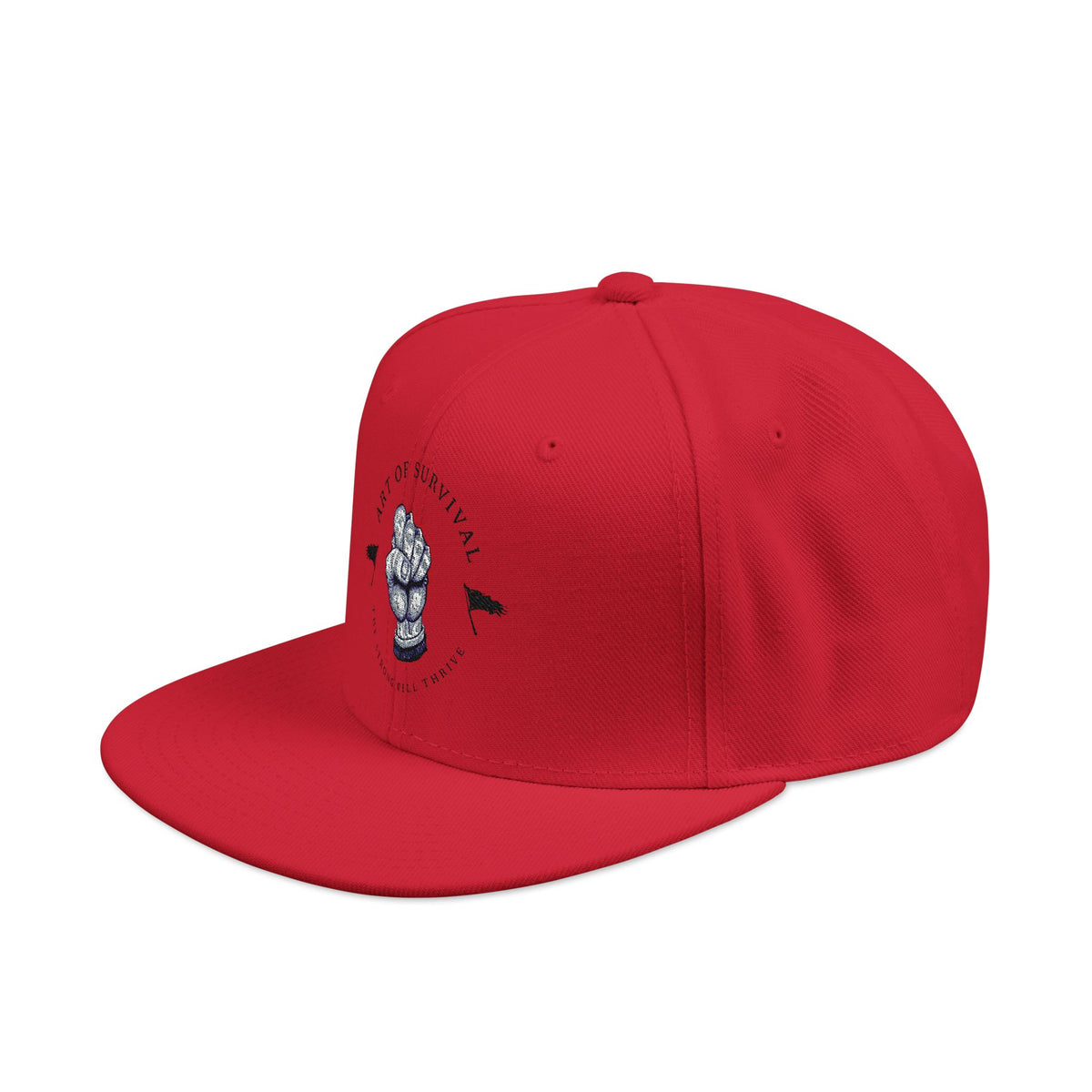 Snapback Cap - The Art of Survival - Fist Logo Embroidery Hat -Fitness Apparel