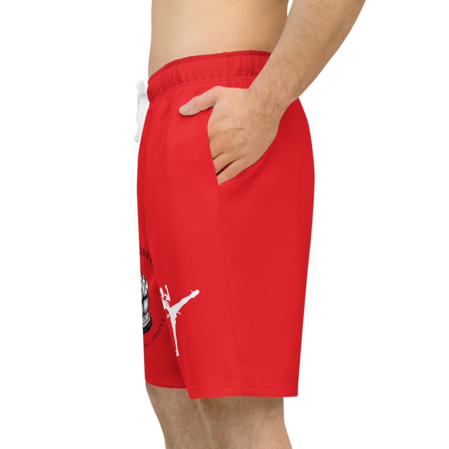 Men's Art of Survival Athletic Long Shorts - Fist Design - Fitness Brand