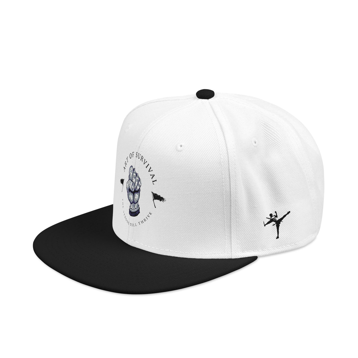 Snapback Cap - The Art of Survival Fist Logo Embroidery Hat - Martial Arts Fitness Longevity Apparel