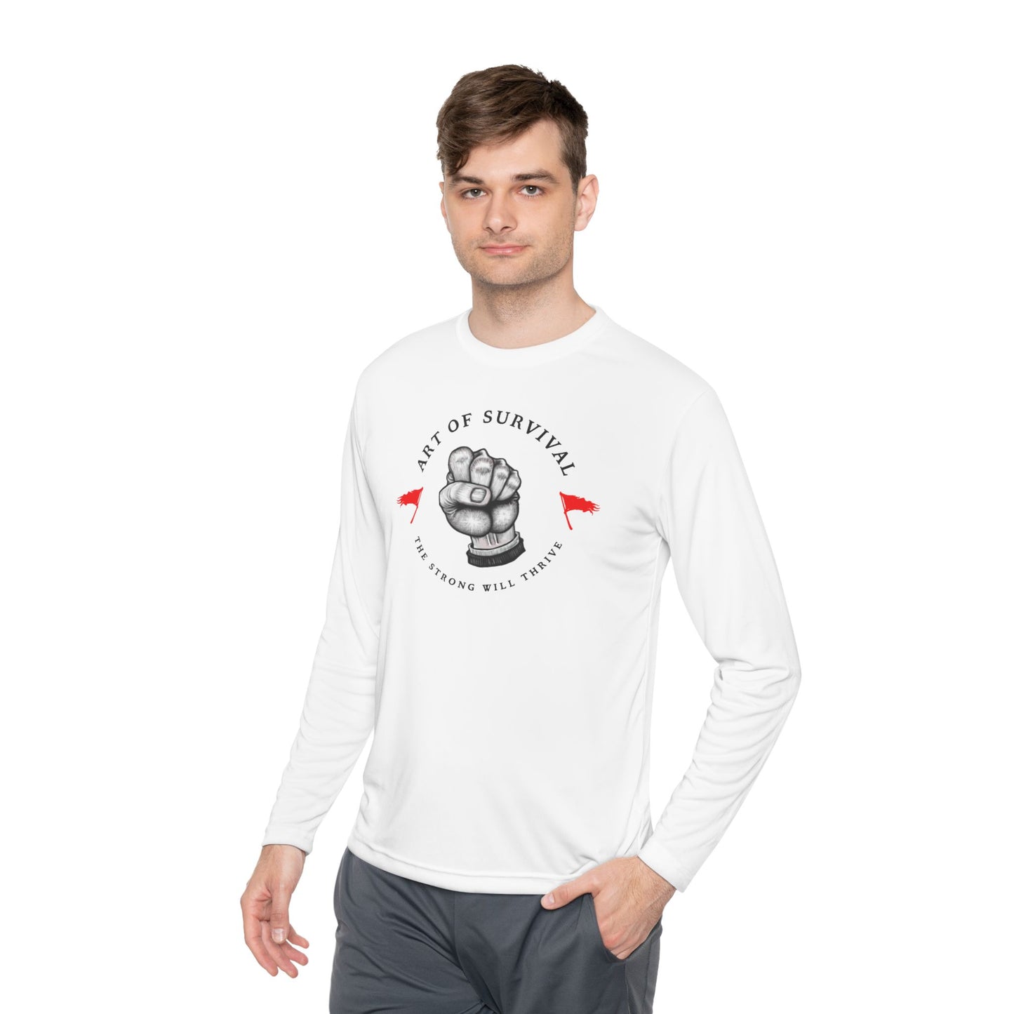 Long Sleeve Tee - "The Art of Survival" Fitness - Martial Arts - Activewear - Fist Design