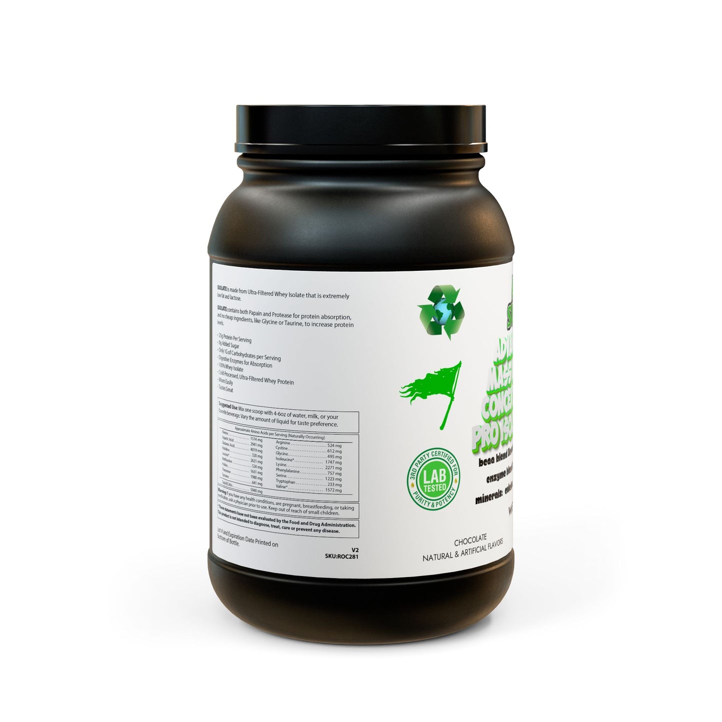 Whey Isolate Protein Supplement & Whey Protein Isolate, Advanced Muscle MASS (907g, 2lb)