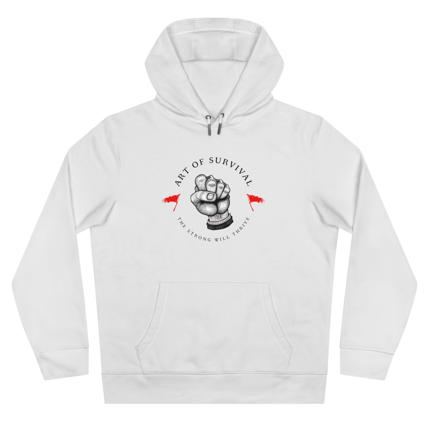 Martial Arts Hoodie - The Art of Survival - Fist Logo - 'The Strong Will Thrive' Subtitle