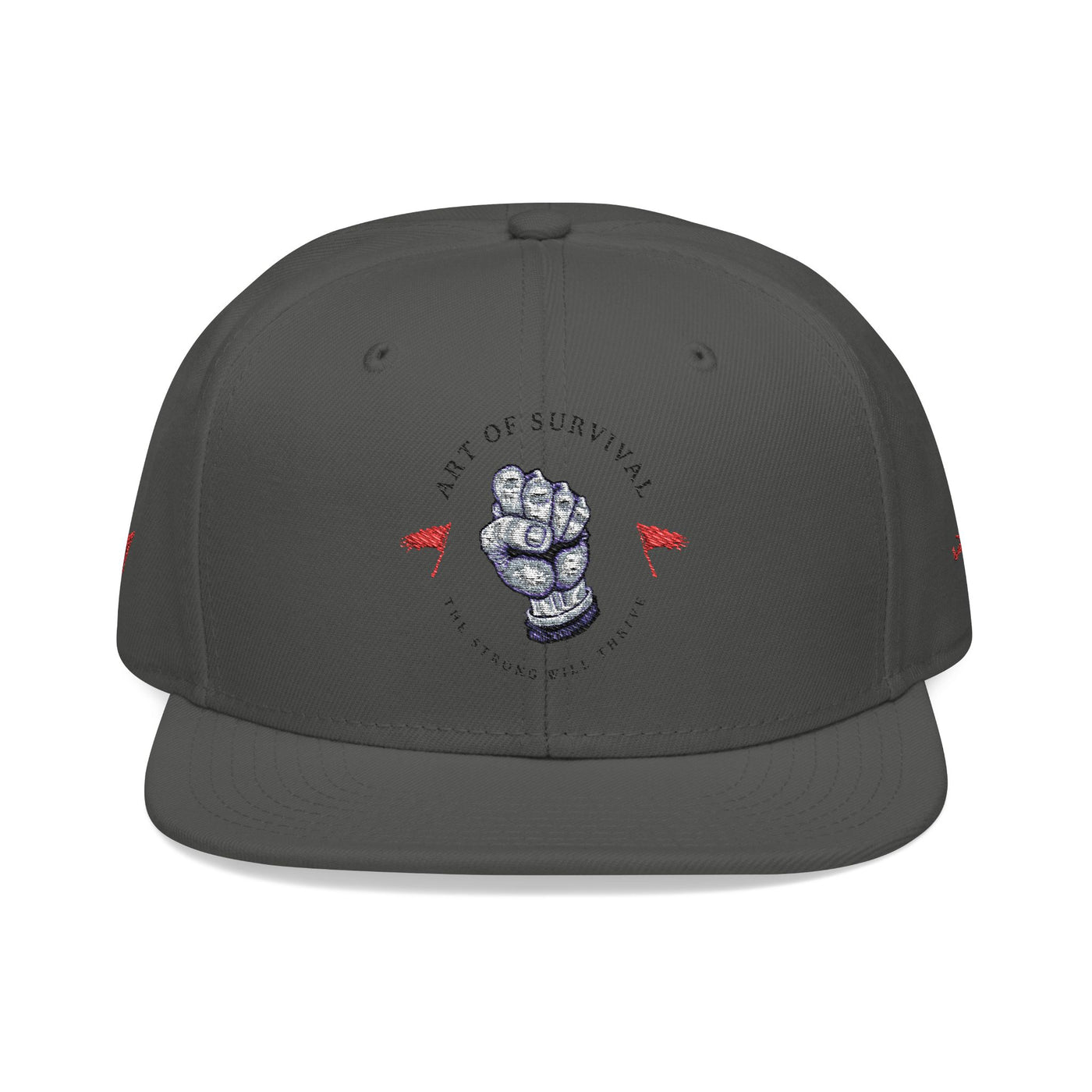 Snapback Cap - The Art of Survival Fist Logo Embroidery Hat - Martial Arts Fitness Longevity Apparel