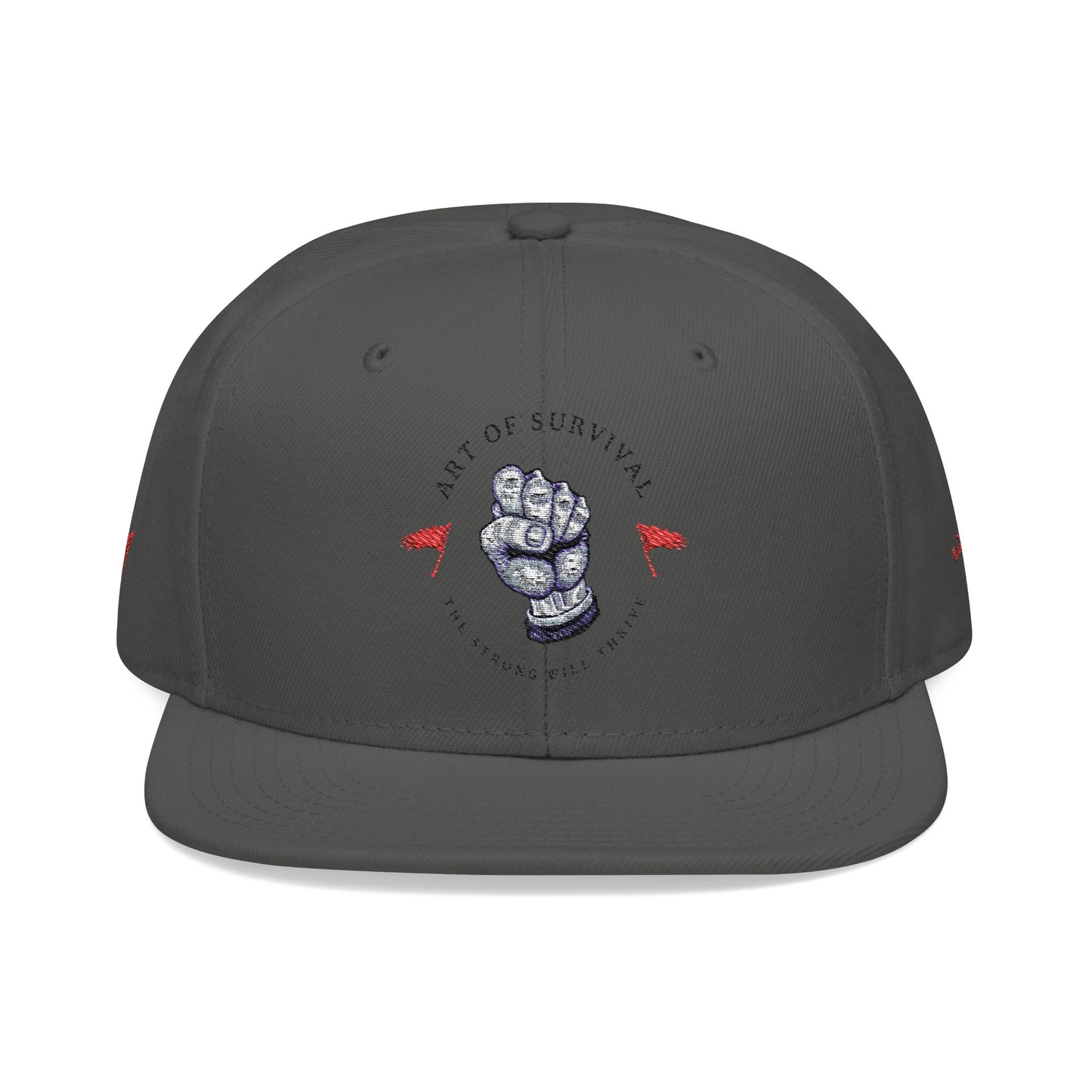 Snapback Cap - The Art of Survival Fist Logo Embroidery Hat - Martial Arts Fitness Longevity Apparel