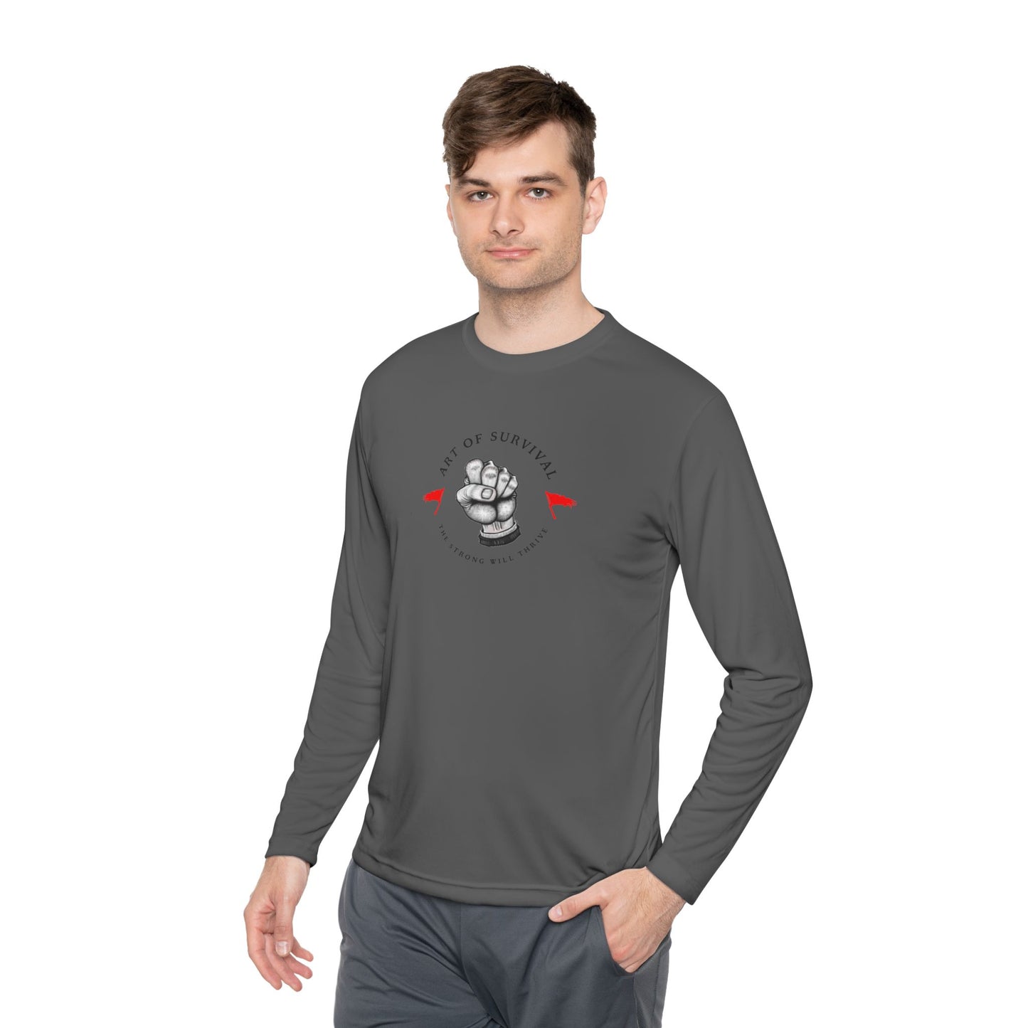 Long Sleeve Tee - "The Art of Survival" Fitness - Martial Arts - Activewear - Fist Design
