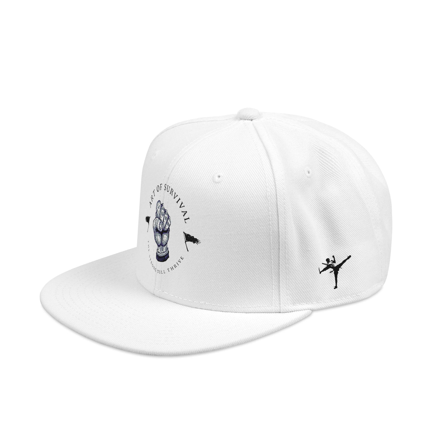 Snapback Cap - The Art of Survival Fist Logo Embroidery Hat - Martial Arts Fitness Longevity Apparel