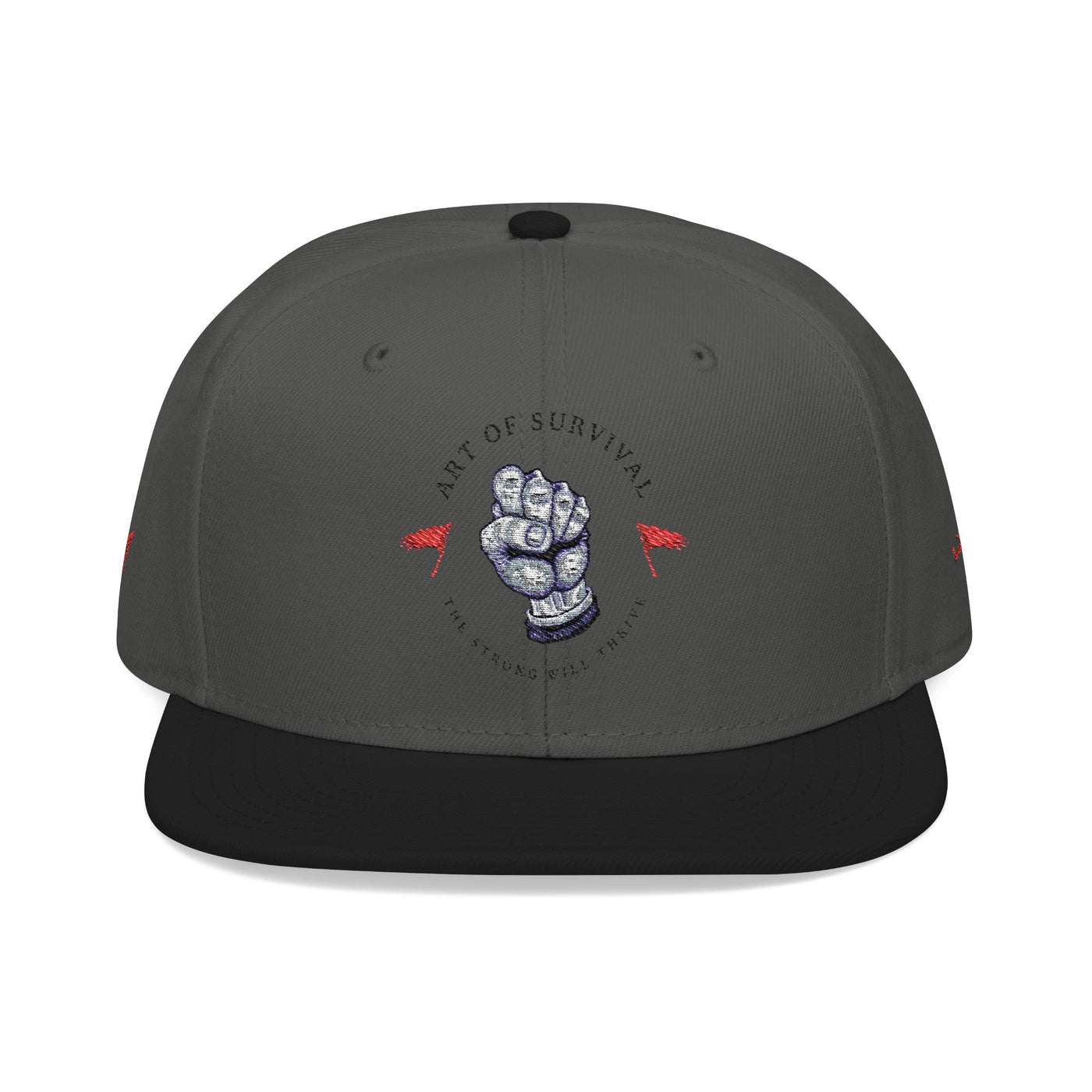 Snapback Cap - The Art of Survival Fist Logo Embroidery Hat - Martial Arts Fitness Longevity Apparel