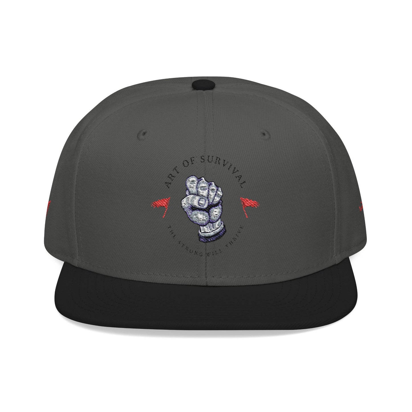 Snapback Cap - The Art of Survival Fist Logo Embroidery Hat - Martial Arts Fitness Longevity Apparel