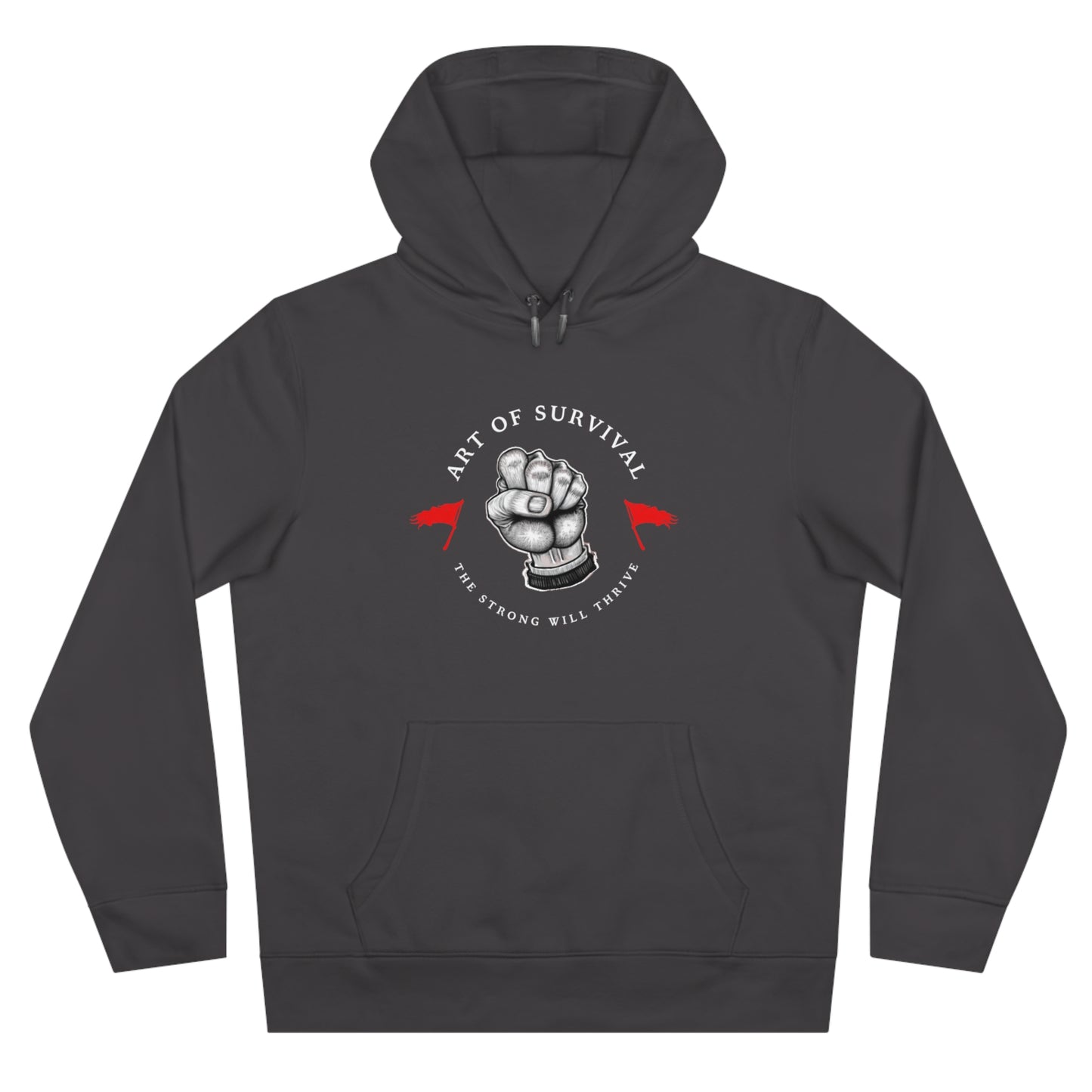 Martial Arts Hoodie - The Art of Survival - Fist Logo - 'The Strong Will Thrive' Subtitle