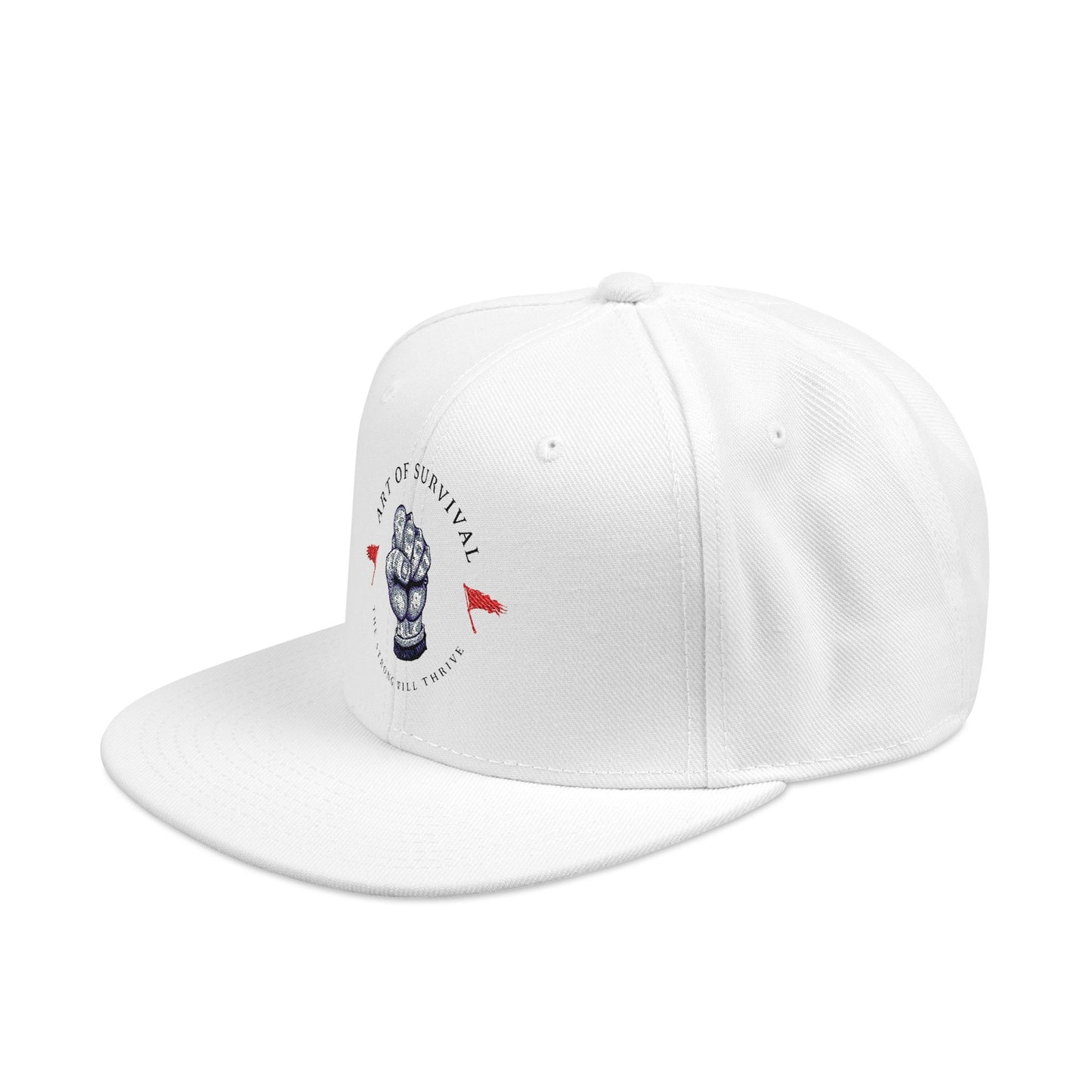 Snapback Cap - The Art of Survival Fist Logo Embroidery Hat - Martial Arts Fitness Longevity Apparel
