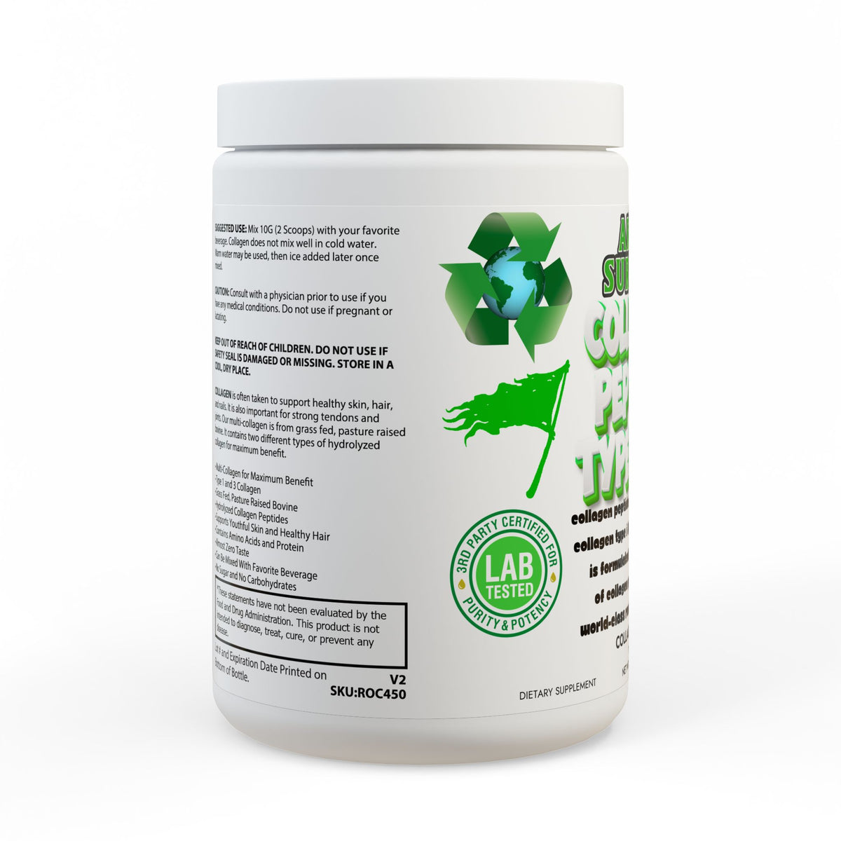Collagen Peptides Type I & III Supplement (350g, 12.3oz)