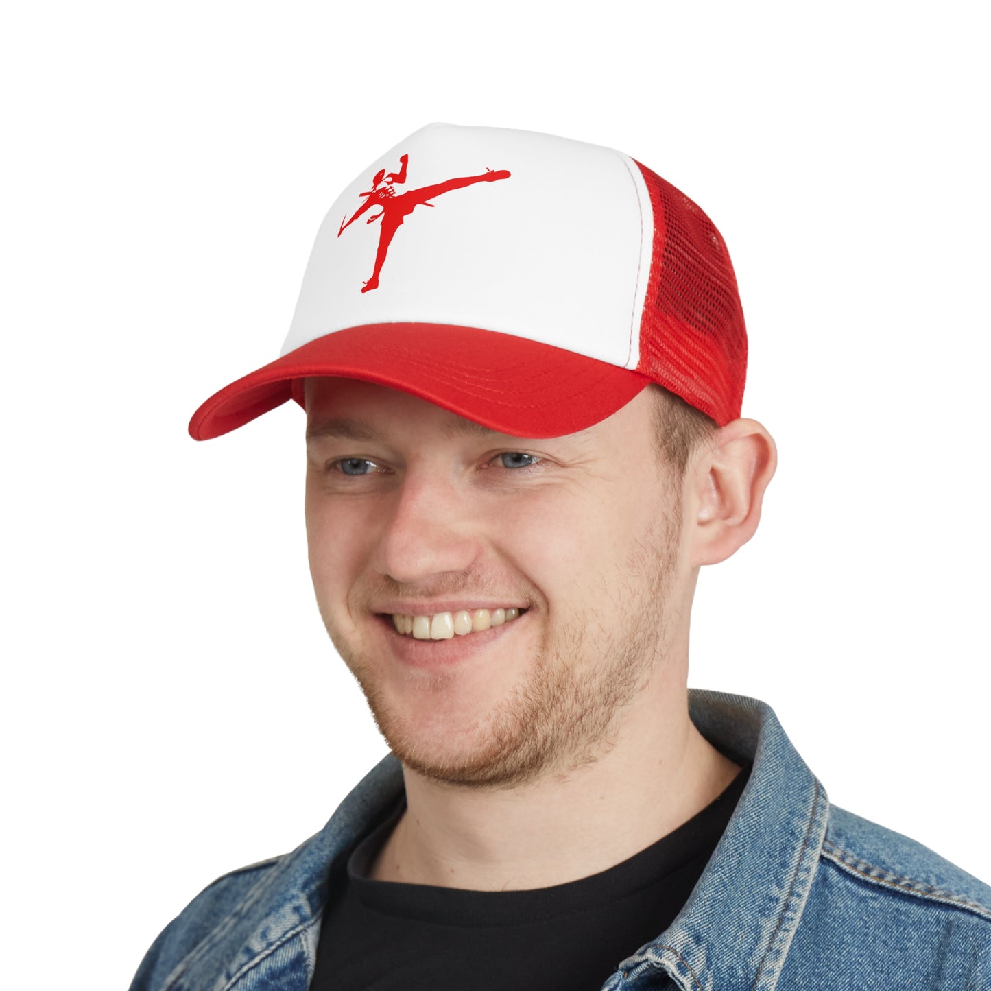 Kickin' It Skeleton Mesh Cap - Sporty Trucker Hat for Cool Vibes