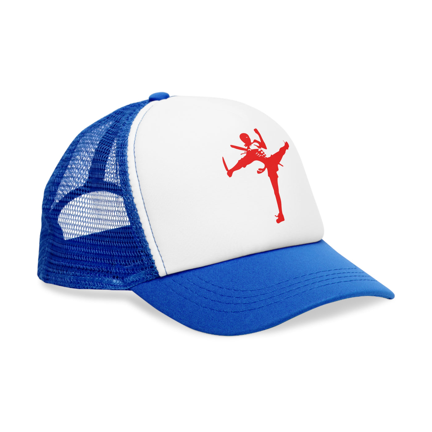 Kickin' It Skeleton Mesh Cap - Sporty Trucker Hat for Cool Vibes