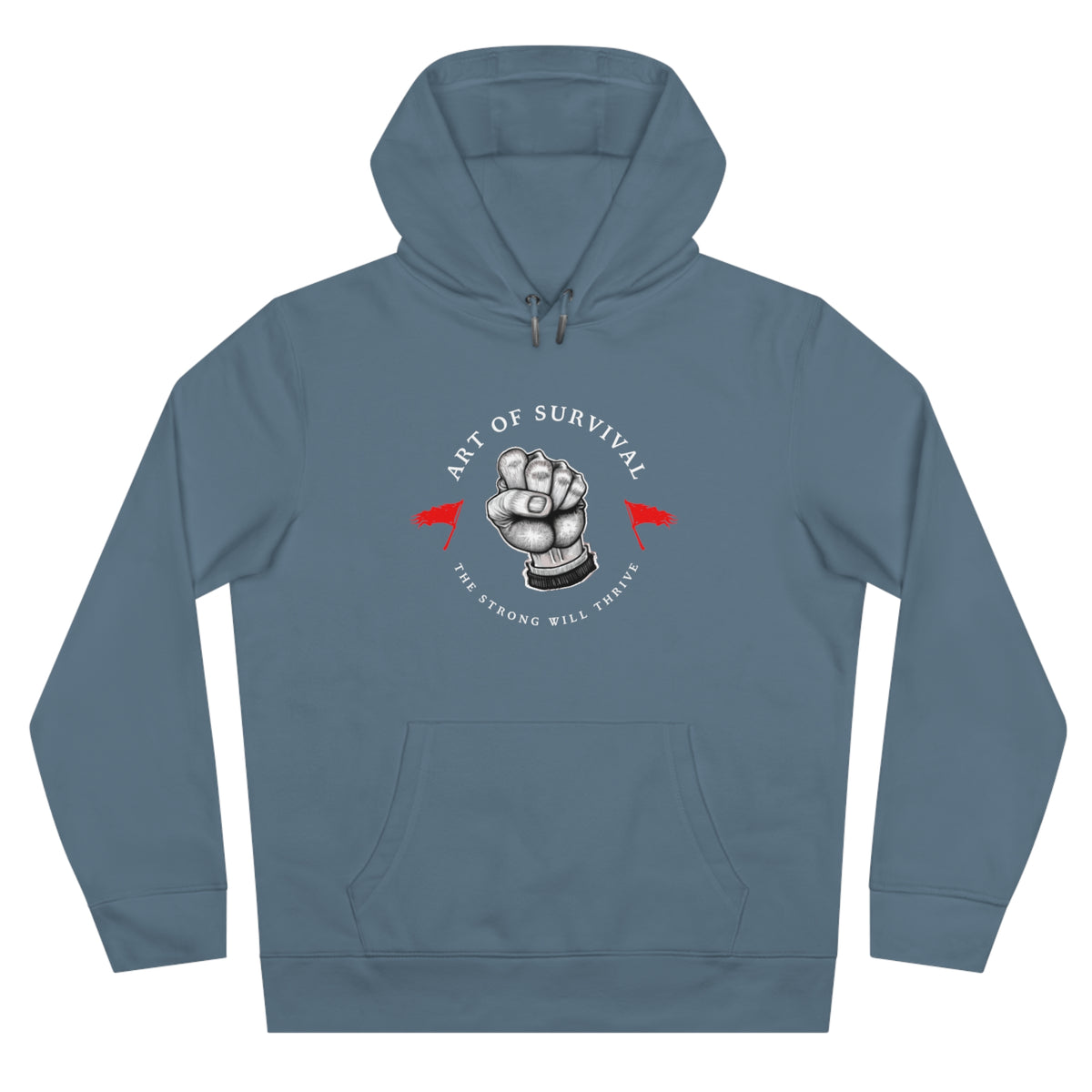 Martial Arts Hoodie - The Art of Survival - Fist Logo - 'The Strong Will Thrive' Subtitle