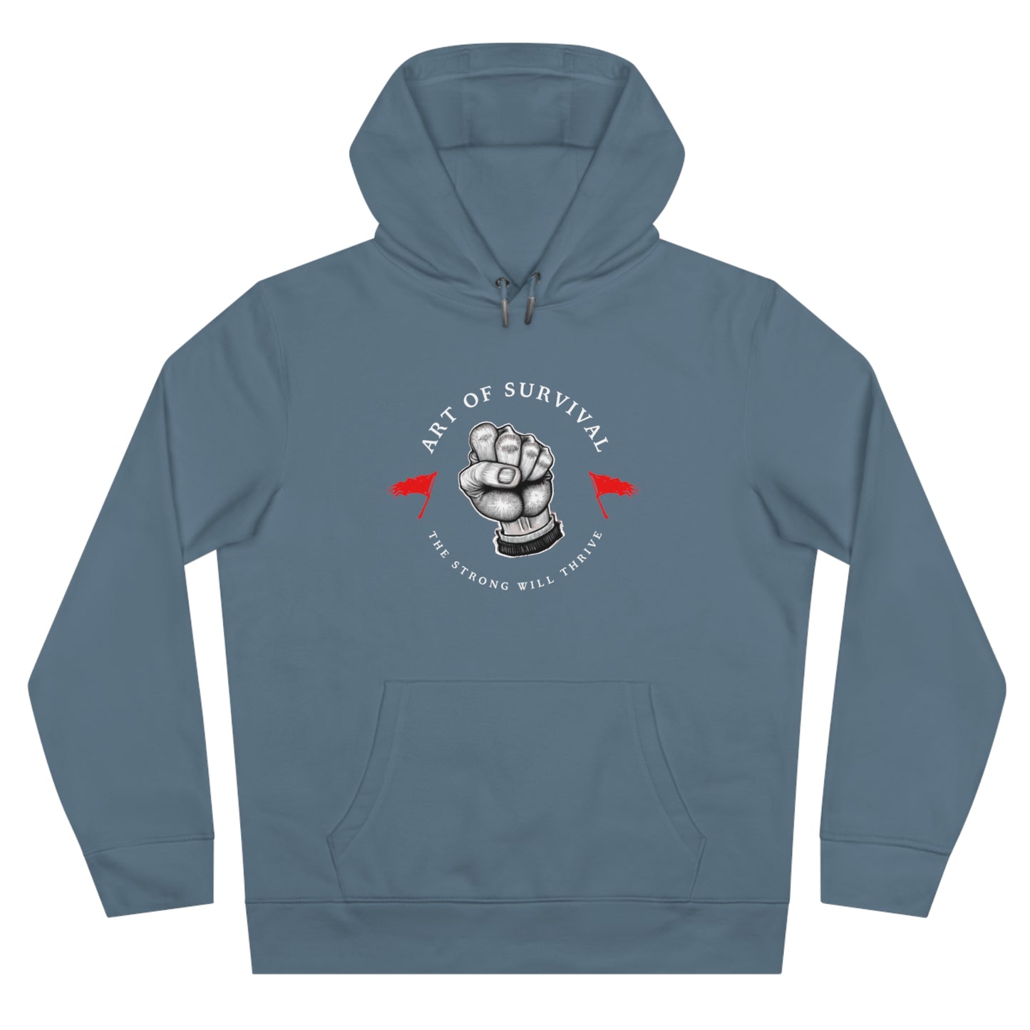 Martial Arts Hoodie - The Art of Survival - Fist Logo - 'The Strong Will Thrive' Subtitle