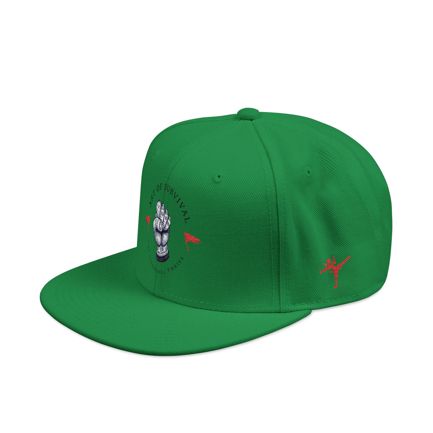 Snapback Cap - The Art of Survival Fist Logo Embroidery Hat - Martial Arts Fitness Longevity Apparel