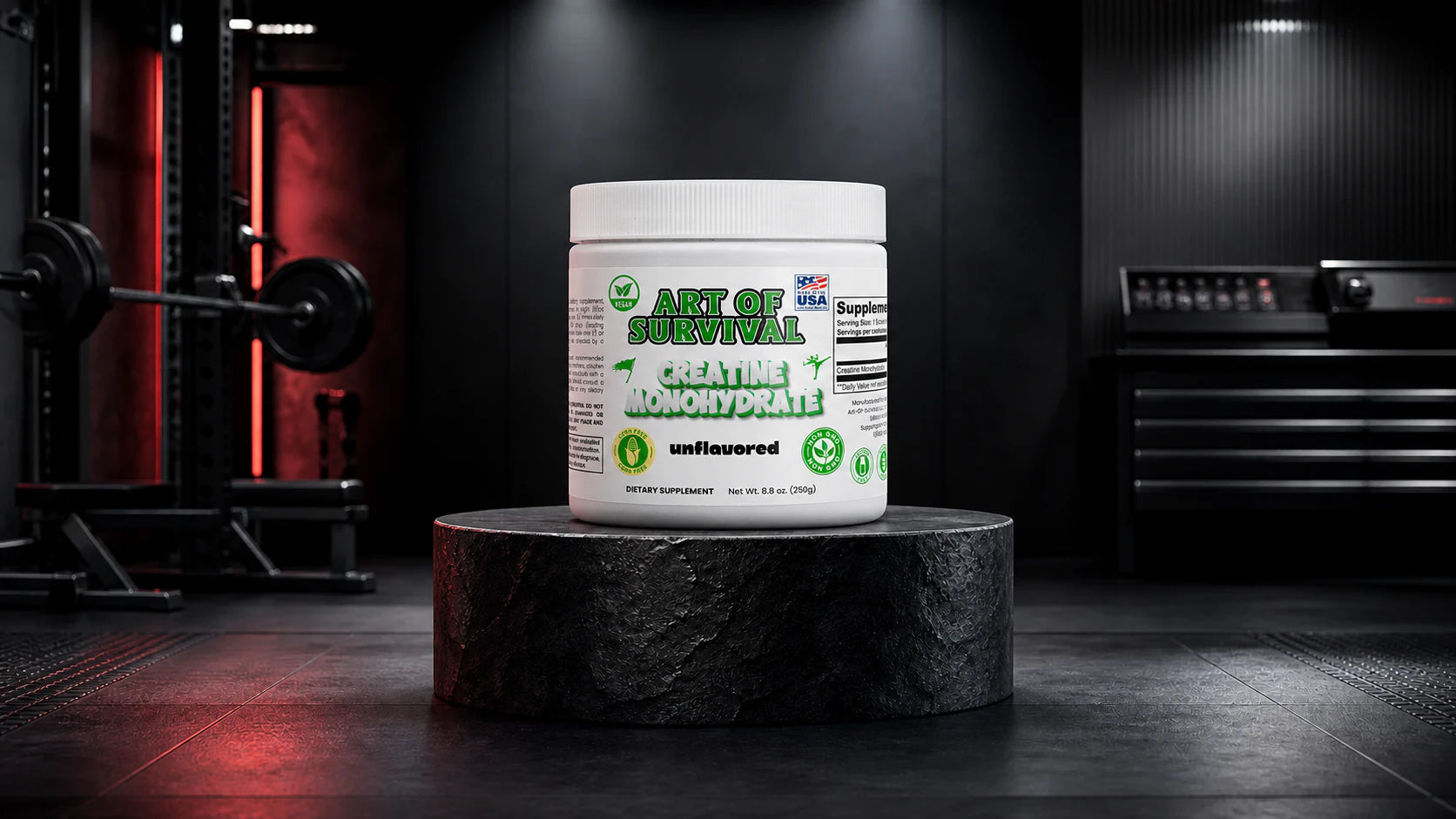 Art of Survival performance studio presentation for Creatine Monohydrate