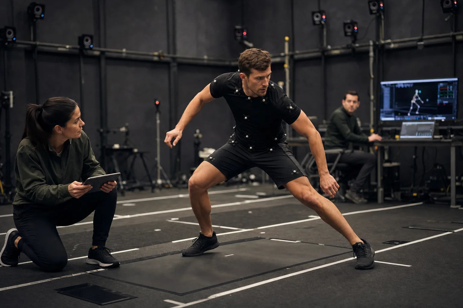 Athlete completing supervised movement and performance analysis