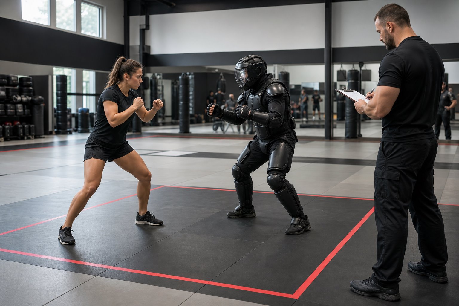 Martial arts proficiency experiment bout 01: One-on-one padded bout