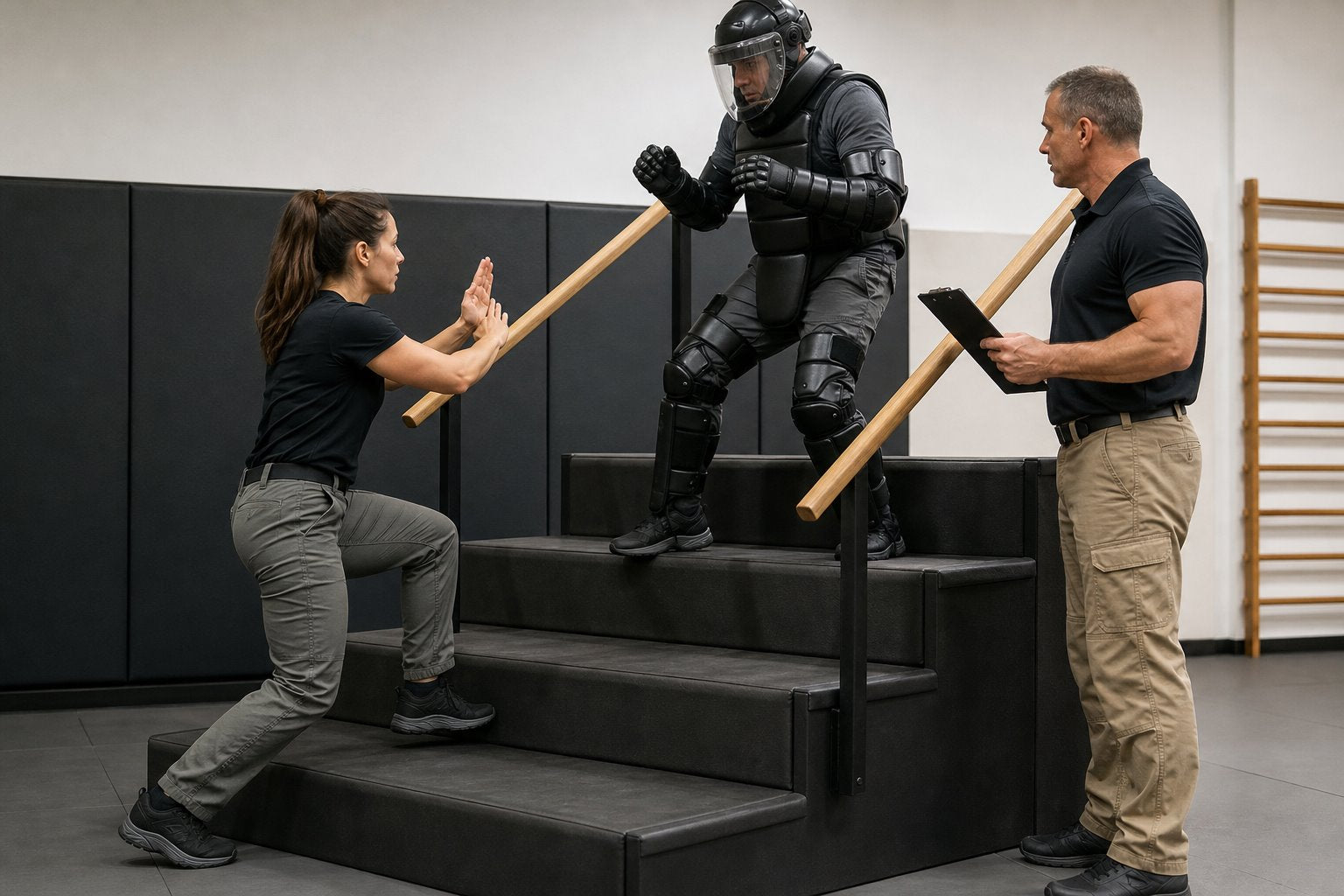 Martial arts proficiency experiment bout 33: Stairway and elevation bout