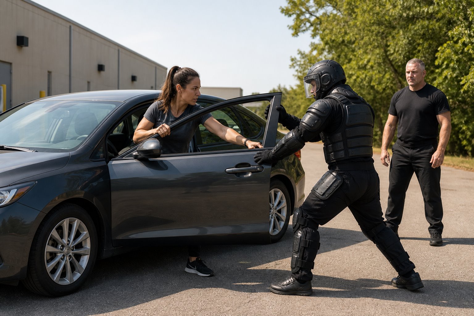 Martial arts proficiency experiment bout 35: Vehicle-adjacent bout